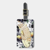 タトゥー日本のコイ魚デザイン ラゲッジタグ (正面縦)