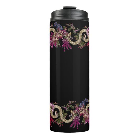 タトゥー日本のスタイルフローラヘビ タンブラー (正面)