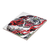 タトゥー日本のデザイン – ホワイトタイガー タイル (側面)