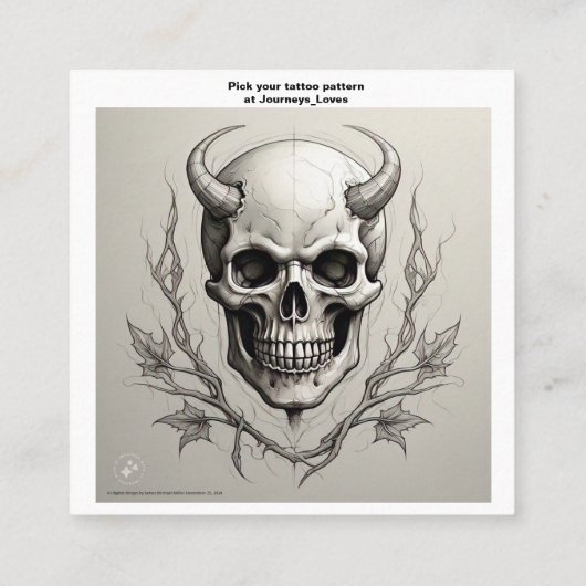 タトゥー柄の名刺 スクエア名刺 (裏面)