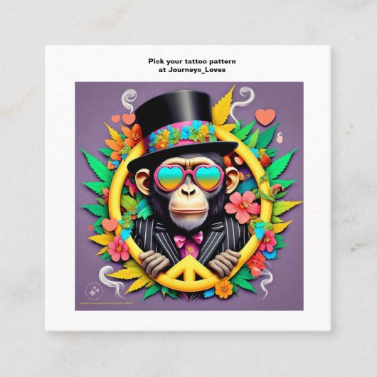 タトゥー柄の名刺 スクエア名刺 (正面)