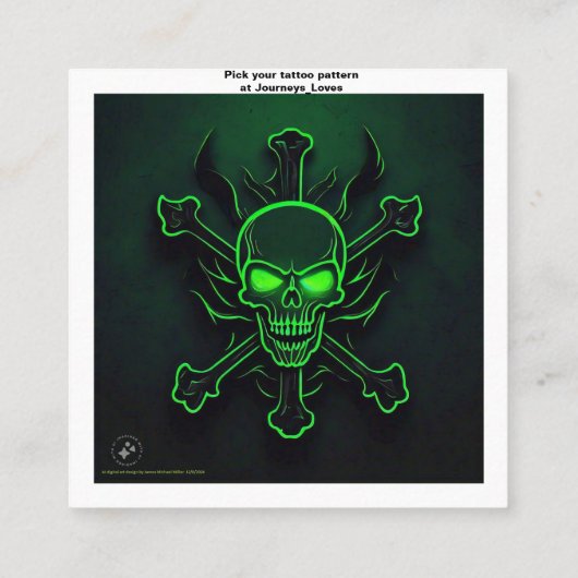 タトゥー柄の名刺 スクエア名刺 (裏面)