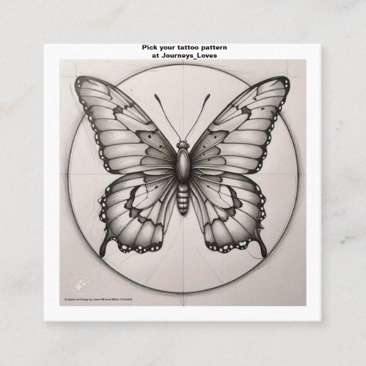 タトゥー柄の名刺 スクエア名刺 (正面)