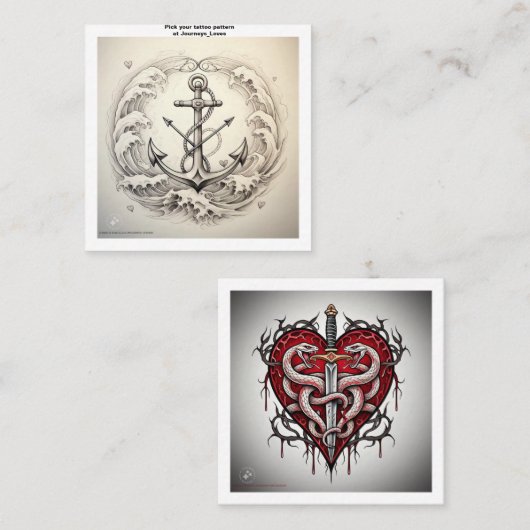 タトゥー柄の名刺 スクエア名刺 (正面/裏面)