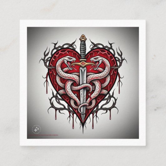 タトゥー柄の名刺 スクエア名刺 (裏面)