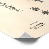 タトゥー機1891特許技術古いピーパー ポスター (角)