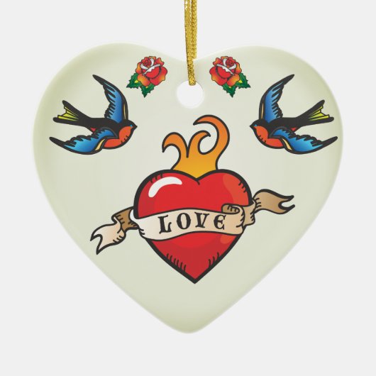 タトゥー結婚式の引き出物オーナメント セラミックオーナメント (正面)