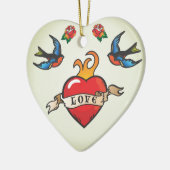 タトゥー結婚式の引き出物オーナメント セラミックオーナメント (左)