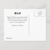 タトゥー翼ハート日付はがきを保存 案内ポストカード (裏面)