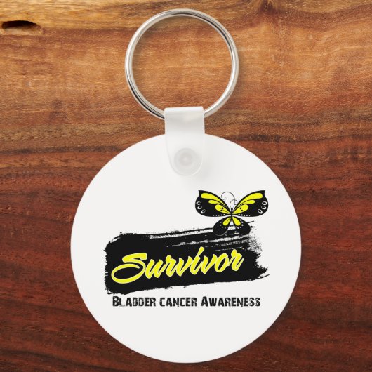 タトゥー蝶の膀胱がんを克服した人 キーホルダー (正面)