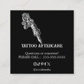 タトゥー アフターケアの説明の名刺 スクエア名刺 (正面)