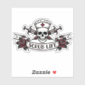 タトゥー スカル 看護師 スクラブ ライフ シール (シート)