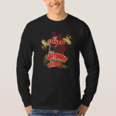 タトゥー ソフトウェア エンジニア ドクロ 赤いバラ Tシャツ (正面)