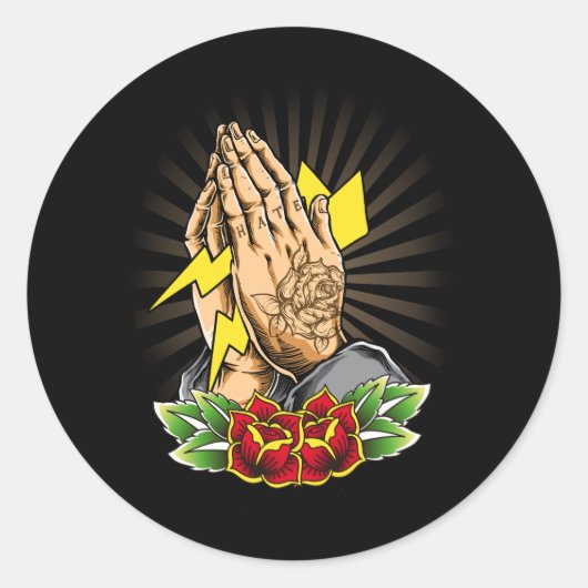 タトゥー・タトゥーが部族のシンボル祈アーティストの光 ラウンドシール (正面)