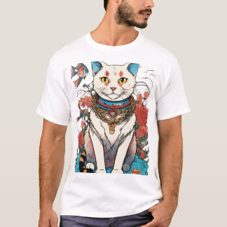 タトゥー、ネコデザイン Tシャツ