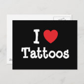 タトゥー ハート カスタム パーソナライズド が大好きです ポストカード (正面/裏面)