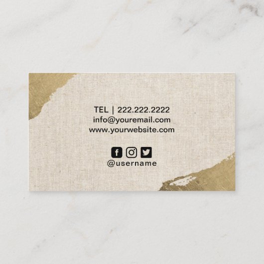 タトゥー&ピアスブラッククロウ金ゴールドストロークエレガント 名刺 (裏面)