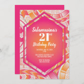 タトゥー ピンク & オレンジ ダイヤモンド インビテーション (正面/裏面)