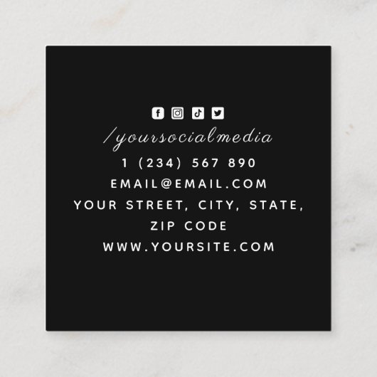 タトゥー&モダンピアスフローラスネーク&ナイト スクエア名刺 (裏面)