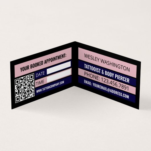 タトゥー&体ピアシングスタジオズアポイントメント 名刺 (内部)