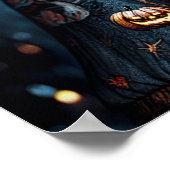 タトオかわいらしハロウィーンのゴシック様式の魔女 ポスター (角)