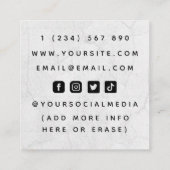 タトオスタトゥーマスタースカルゴシック様式ソーシャルメディア スクエア名刺 (裏面)