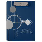 タトオスラインアート | ネイビーブルーグレーカスタムブランディング クリップボード (正面)