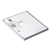 タトオスラインアート | ネイビーブルーグレーカスタムブランディング ノートパッド (アングル)