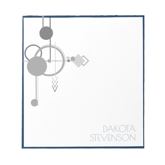 タトオスラインアート | ネイビーブルーグレーカスタムブランディング ノートパッド (正面)