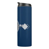 タトオスラインアート | 抽象芸術ネイビーブルーグレイカスタム タンブラー (回転右)