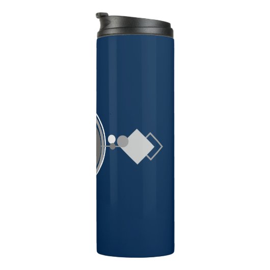 タトオスラインアート | 抽象芸術ネイビーブルーグレイカスタム タンブラー (回転右)