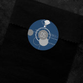 タトオスラインアート | 抽象芸術ネイビーブルーグレイカスタム ラウンドシール