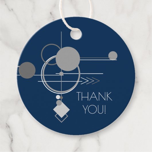 タトオスラインアート | 抽象芸術ネイビーブルーダークグレー フェイバータグ (正面)