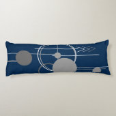 タトオスラインアート | 抽象芸術ネイビーブルーダークグレー ボディピロー (裏面)