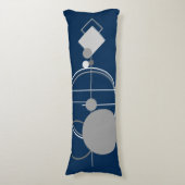 タトオスラインアート | 抽象芸術ネイビーブルーダークグレー ボディピロー (正面縦)