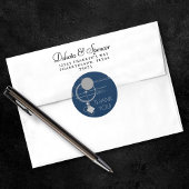 タトオスラインアート | 抽象芸術ネイビーブルーダークグレー ラウンドシール