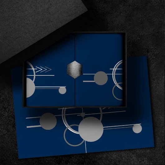 タトオスラインアート | 抽象芸術ネイビーブルーダークグレー 薄葉紙