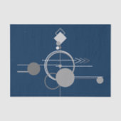 タトオスラインアート | 抽象芸術ネイビーブルーダークグレー 薄葉紙 (正面)