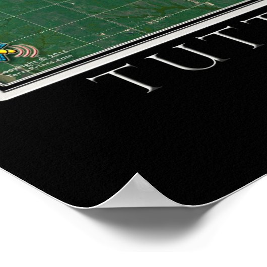 タトルクリーク貯水池カンザス衛星ポスターマップ ポスター (角)