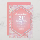 タトーコットンキャンディダイヤモンド誕生日招待状 招待状 (正面/裏面)