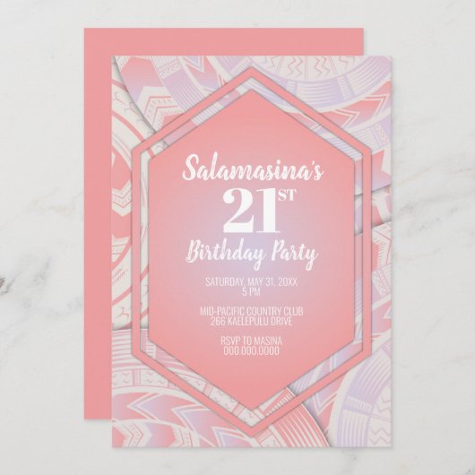 タトーコットンキャンディダイヤモンド誕生日招待状 招待状 (正面/裏面)