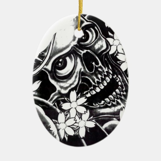 タト日本のースカル セラミックオーナメント (正面)