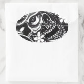 タト日本のースカル 楕円形シール (バッグ)