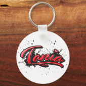 タニア赤いハートグラフティシュリュッセランガー キーホルダー (正面)