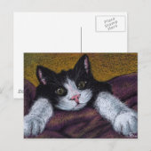 タニヤボンドによるタキシード子猫はがき ポストカード (正面/裏面)