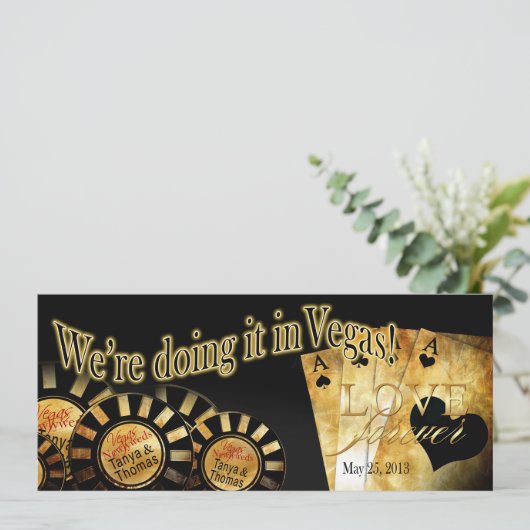 タニヤ及びトマスラスベガスのデラックスな結婚式 招待状 (スタンド正面)