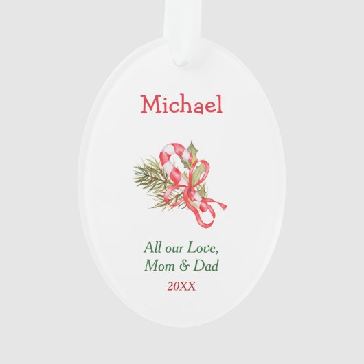 タヌキおもしろいの文字列ライトキッズクリスマス オーナメント (裏面)