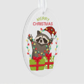 タヌキおもしろいの文字列ライトキッズクリスマス オーナメント (正面)