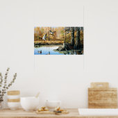 タヌキが鴨池に侵入する ポスター (キッチン)