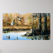 タヌキが鴨池に侵入する ポスター (正面)